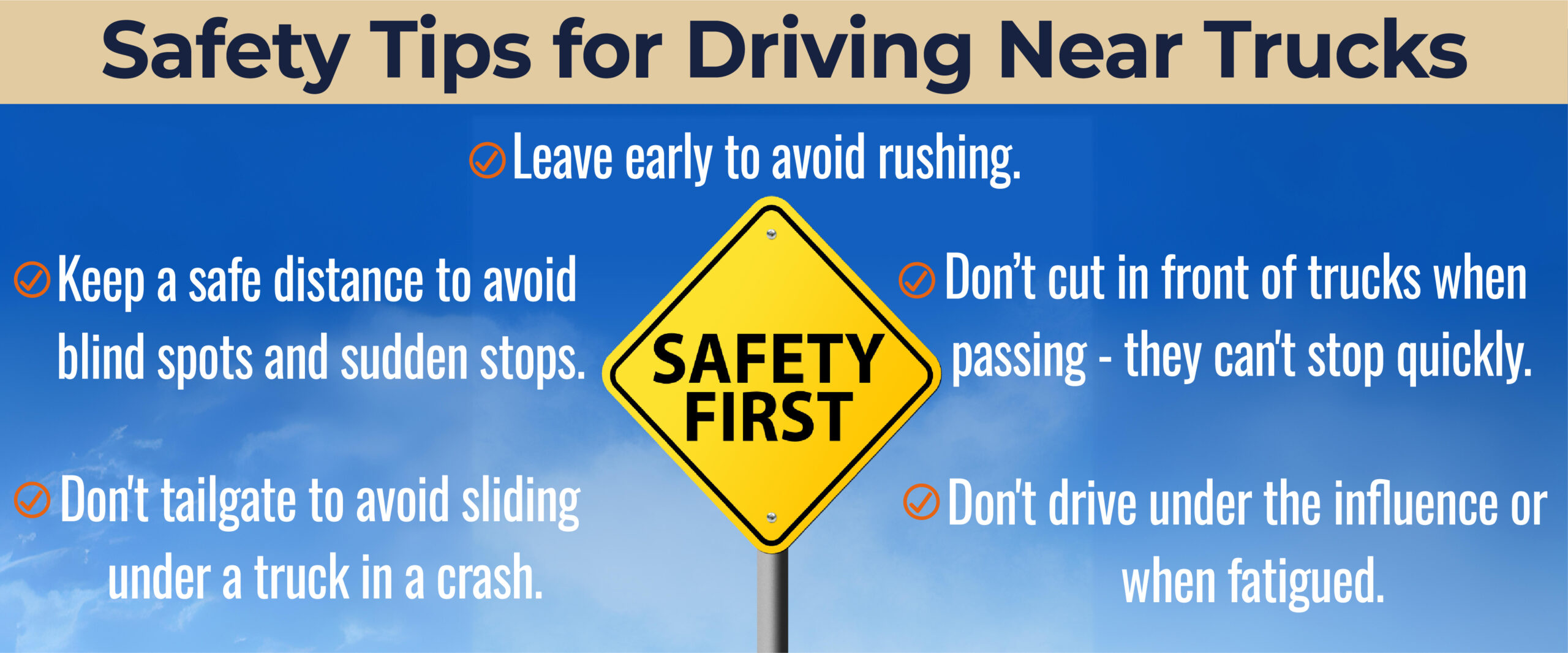 Safety tips for driving near trucks